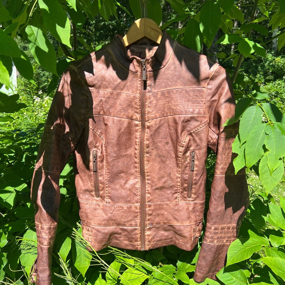 Brown faux leather jacket
